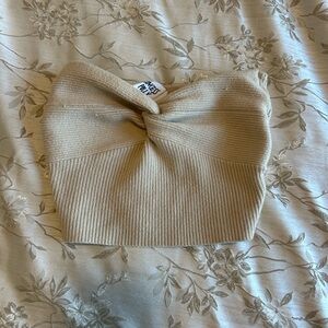 Beige Knotted tube top